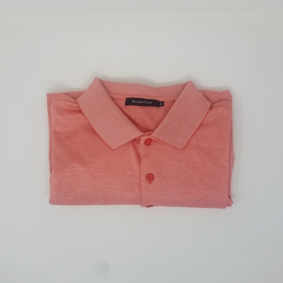 Bugatchi Mens Polo T Shirts 100% Mercerized Cotton XL Peach Color - Picture 3 of 11